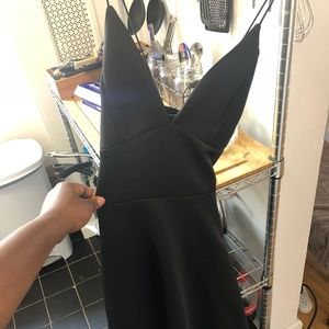 Black Plunge Dress, Size M, worn once